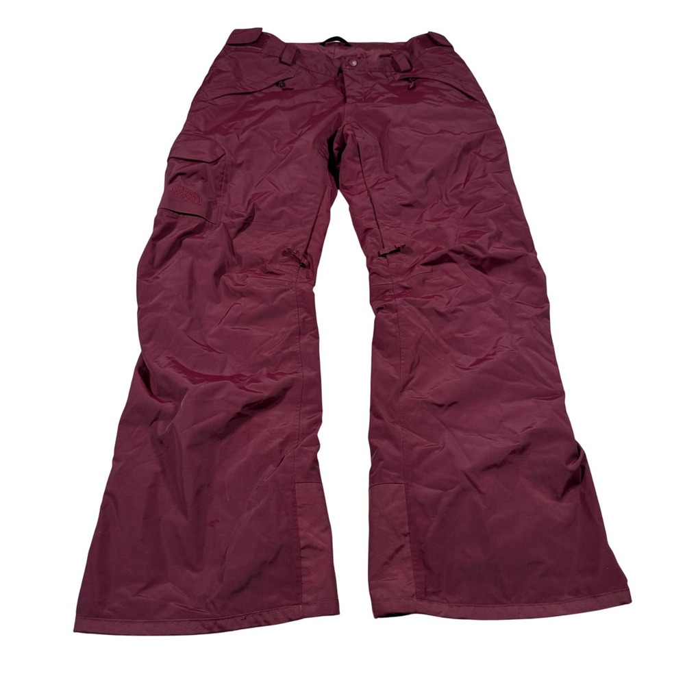 The North Face Snow Pants Womens Large Burgundy Insulated Ski Snowboard Cargo